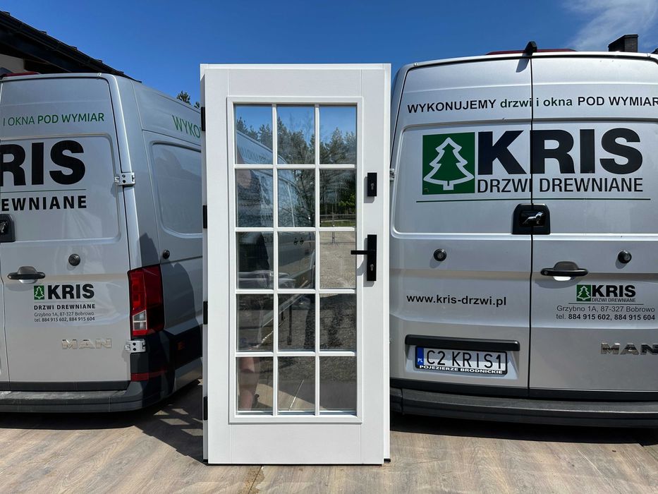 Drzwi zewnętrzne OD RĘKI drewniane  Amerykańskie w dowolnym kolorze