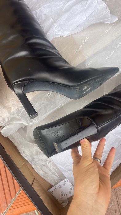 Botas altas de pele Massimo Dutti – Tamanho 38