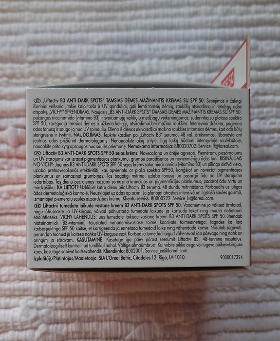 VICHY Liftactiv B3 krem redukujący przebarwienia z SPF50, 50 ml