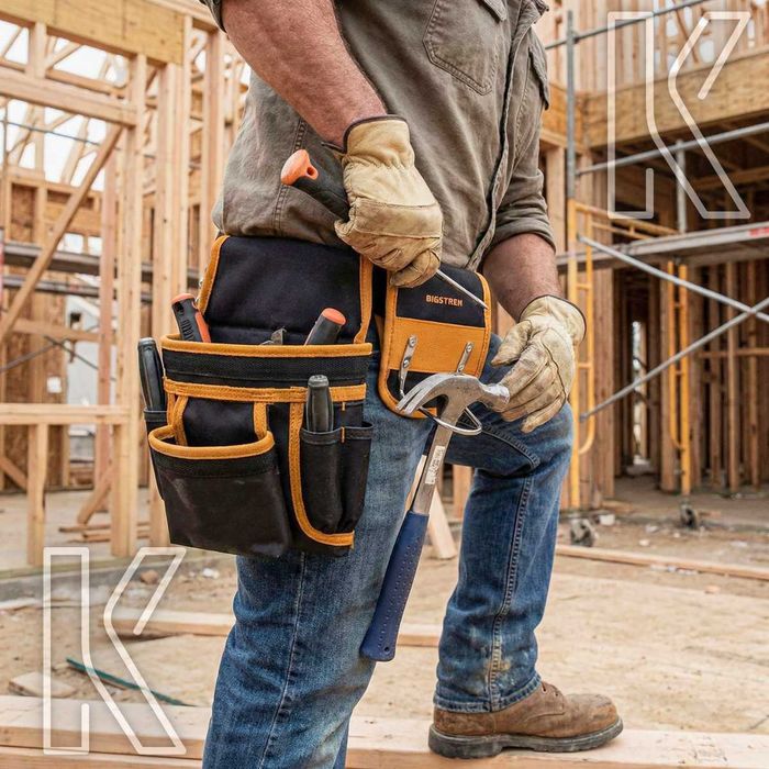 Pas Monterski Narzędziowy Budowlany 22 Kieszenie Uchwyt na Młotek