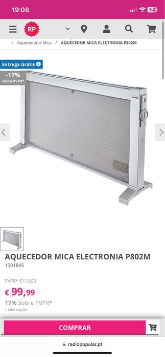 Aquecedor eletrico Electronia