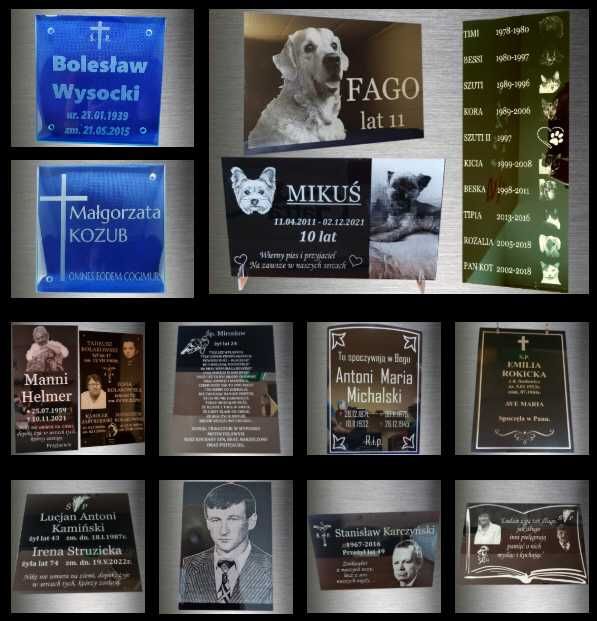 Książka SZKŁO na Nagrobek Pomnik GRAWER FOTO