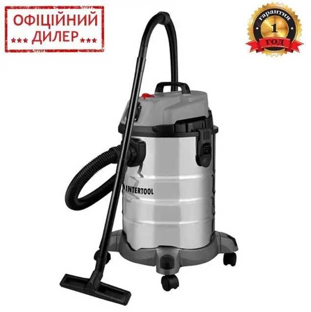 Пылесос строительный INTERTOOL DT-1030 (1.4 кВт, 30 л, 17кПа, розетка)