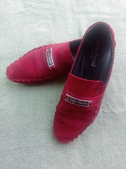 Мокасини чоловічі, 40-41, бордового кольору, в ідеальному стані, шкіра