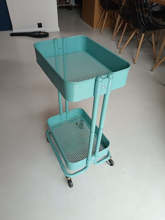 Miętowy Raskog IKEA podręcznik przybornik niezbędnik wózek na kółkach