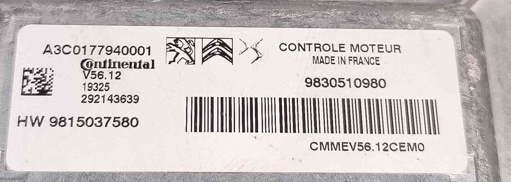 Centralina Motor / ECU 9815037580 - CITROËN C3 II