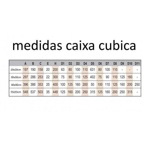 Caixa polipropileno cinzenta c/Grelha 43x43