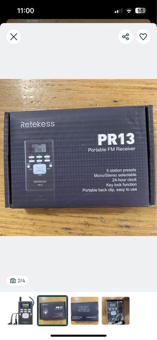 Retekess PR13 Rádio portátil FM com auriculares - Novo