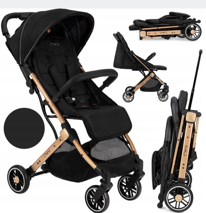 Wózek spacerowy  spacerówka - MoMi ESTELLE CZARNY - MAŁY LEKKI