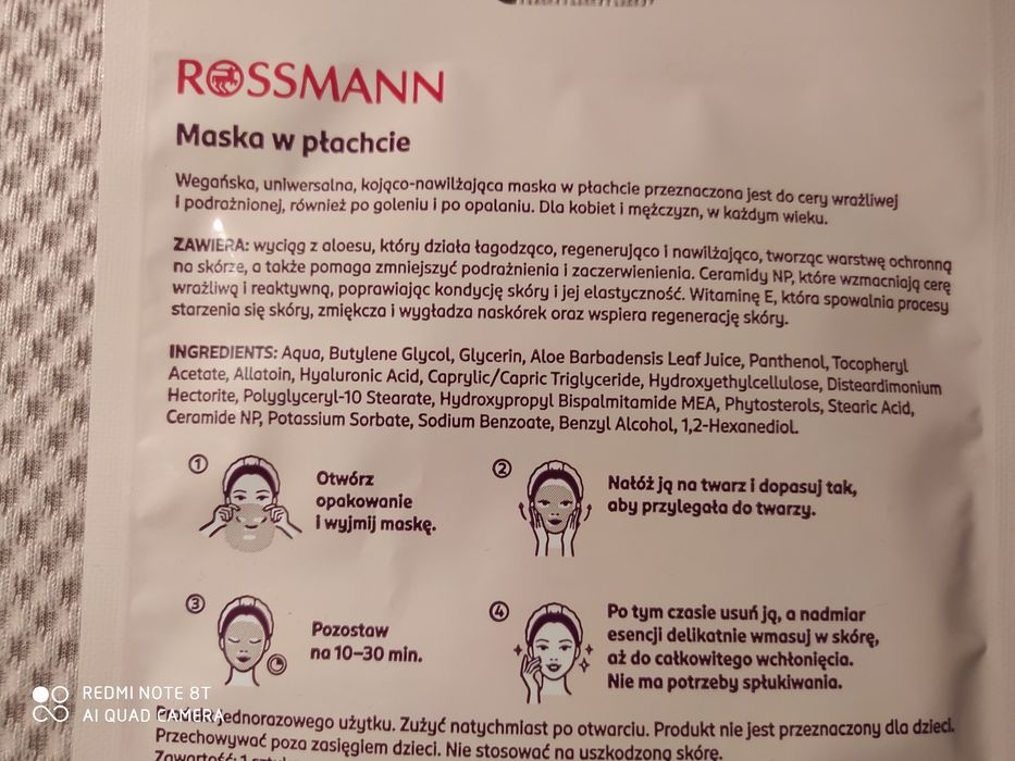 Maska w płachcie