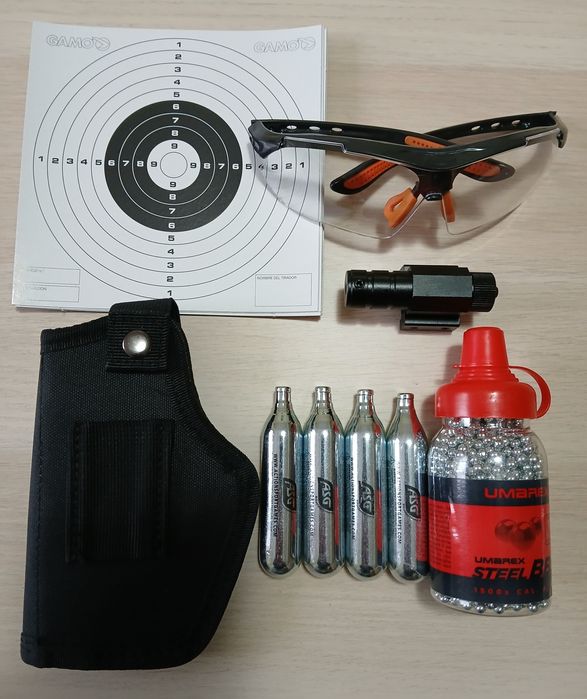 Pistola Umarex CO2 Semi-Automática Vários Acessórios