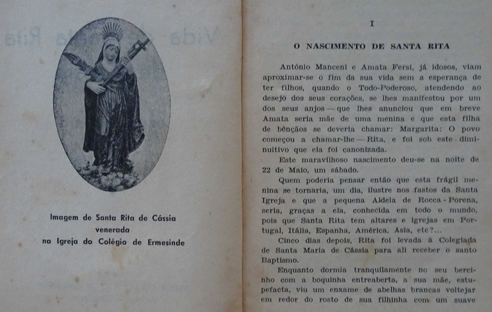 Vida de Santa Rita de Cássia (e Devocionário) - 1ª Edição 1971