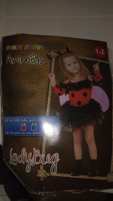 Roupa vestido joaninha 1/2 anos