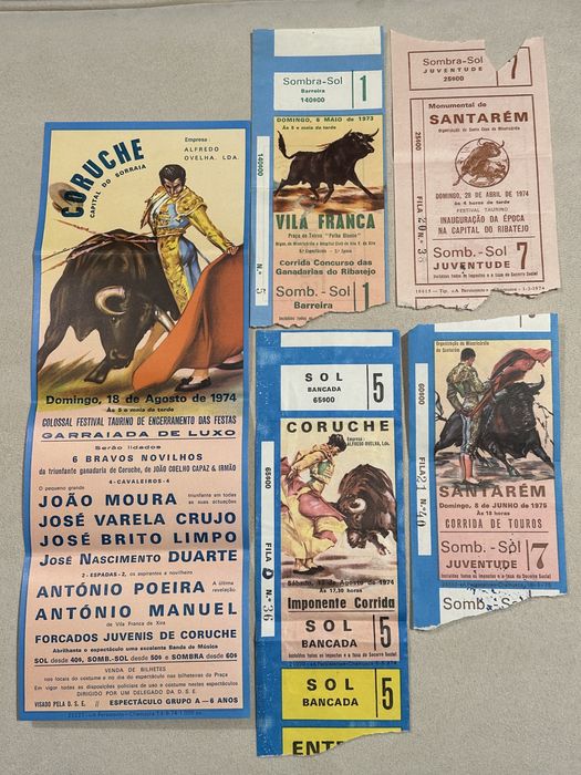 Cartaz e Bilhetes de Tourada Anos 70
