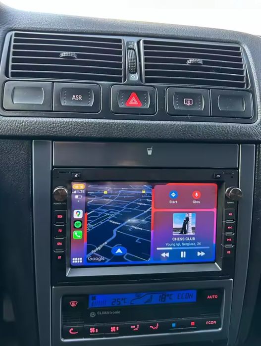 Rádio Android 14 com GPS Volkswagen Golf 4/Passat B5/SEAT LEON