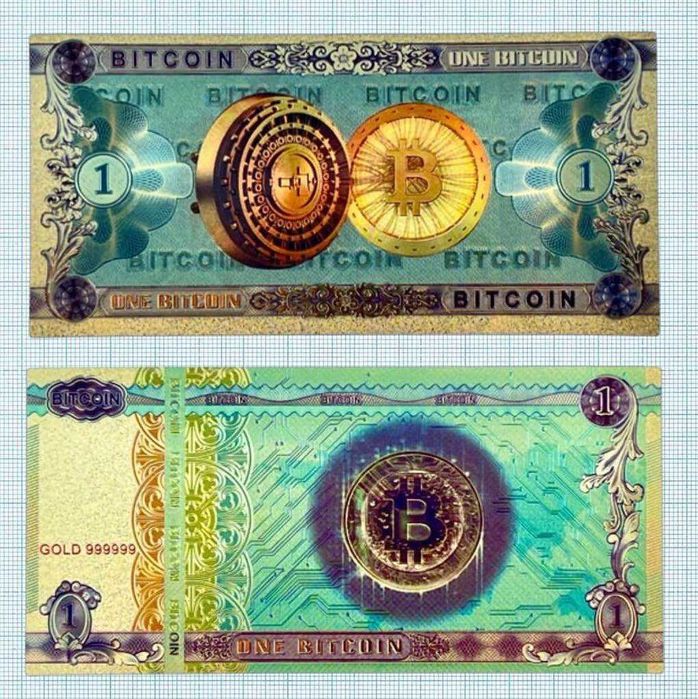 Nota de lembrança de 1 bitcoin