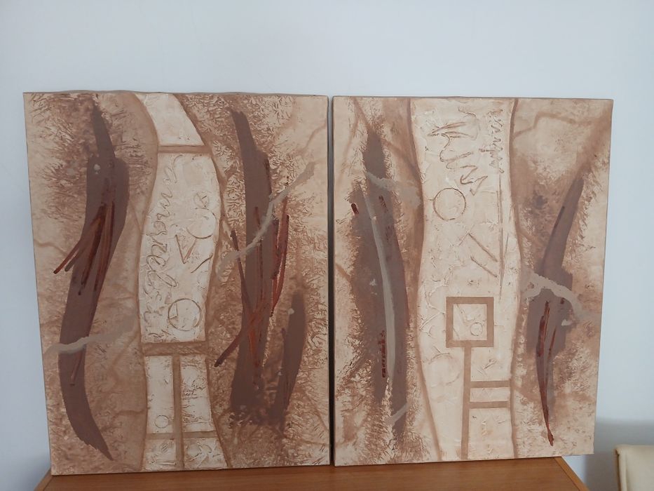 Quadros pintura à mão.