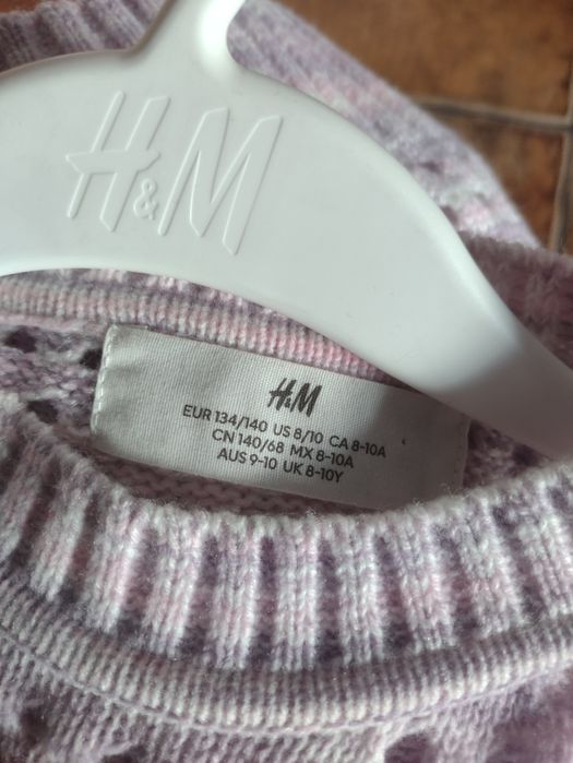 Sweter ażurowy dziewczęcy H&M 134/140