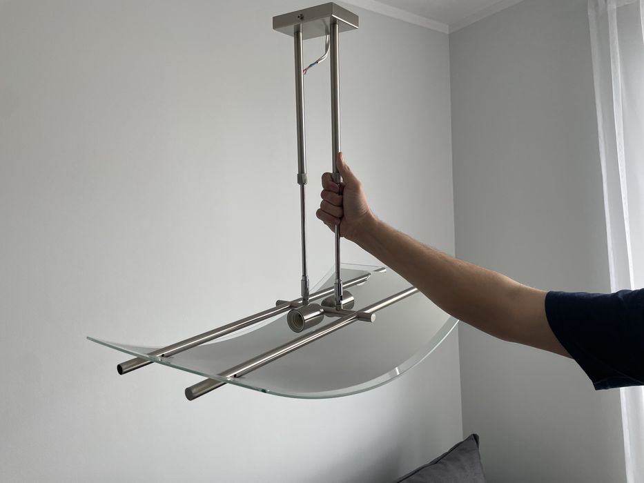 Lampa szklana /metal piekna