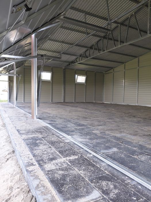 garaż blaszany blaszka drewnopodobny profil zamknięty