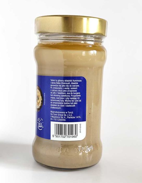 Tahini Premium QF De Care Pasta z prażonych nasion sezamu