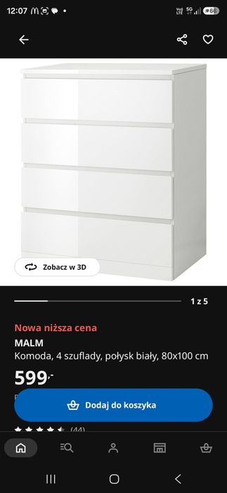 Komoda ikea malm 4 szuflady