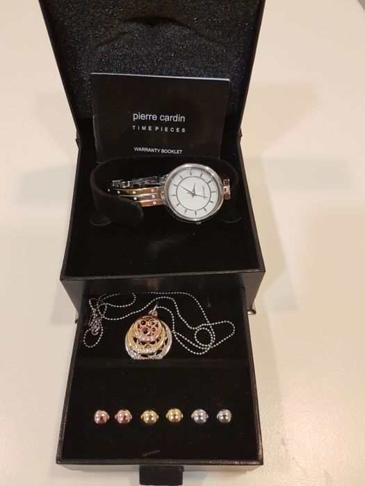 zegarek Pierre Cardin, zawieszka i kolczyki Nowy