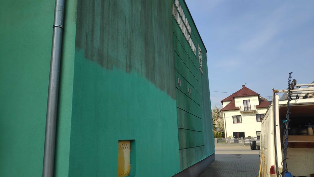 Mycie  czyszczenie elewacji tynku fasad ścian kostki brukowej cena