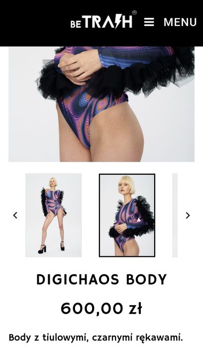 BE TRASH psychedelic body M techno rave cyberpunk neon NOWE 600 PLN
