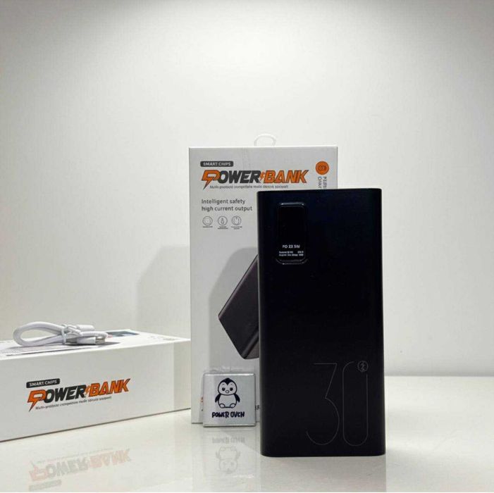 Повербанк великої ємності 30000 mAh 22.5W • Для подорожей