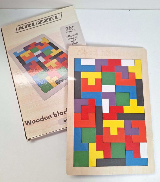 NO W A układanka drewniana klocki puzzle logiczna edukacyjna kreatywna