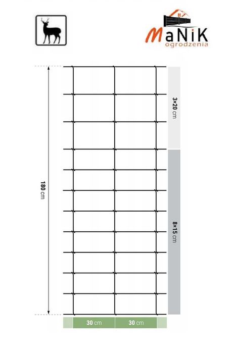 Siatka leśna ogrodzeniowa 180/12/30 - rolka 50 mb.
