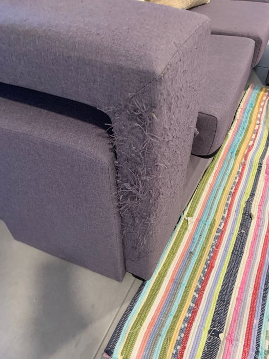 Sofá de 3 lugares Cheslong Com puf adicionado