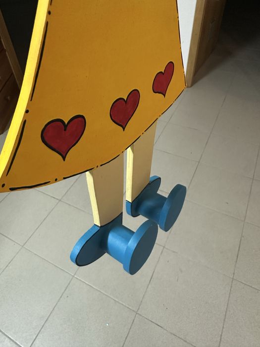 Cabide Criança Menina Pendurar Amarelo Azul Vermelho