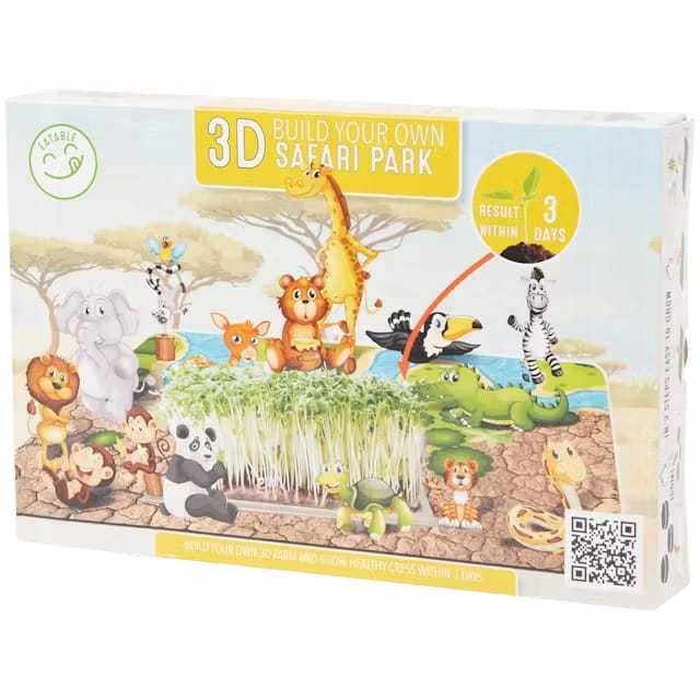 Rzeżucha dla dzieci uprawa zbuduj własny ogród Safari puzzle wielkanoc