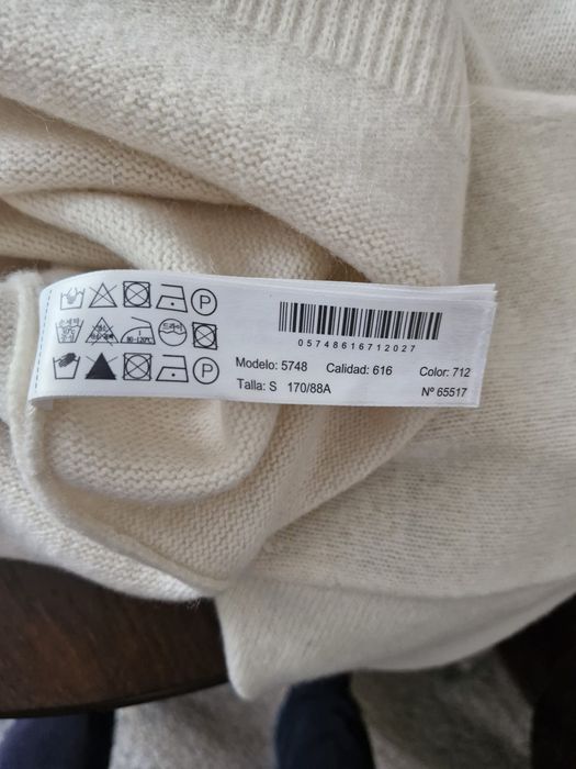 Sweter kremowy wełna kaszmir Massimo Dutti
