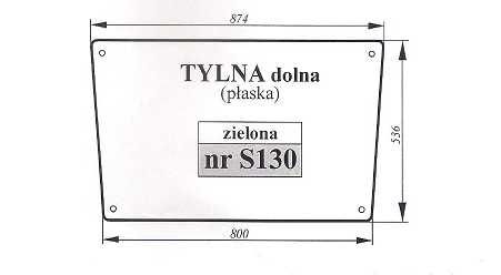 szyba Claas/Renault 340 Ergos 85 - tylna dolna S 130
