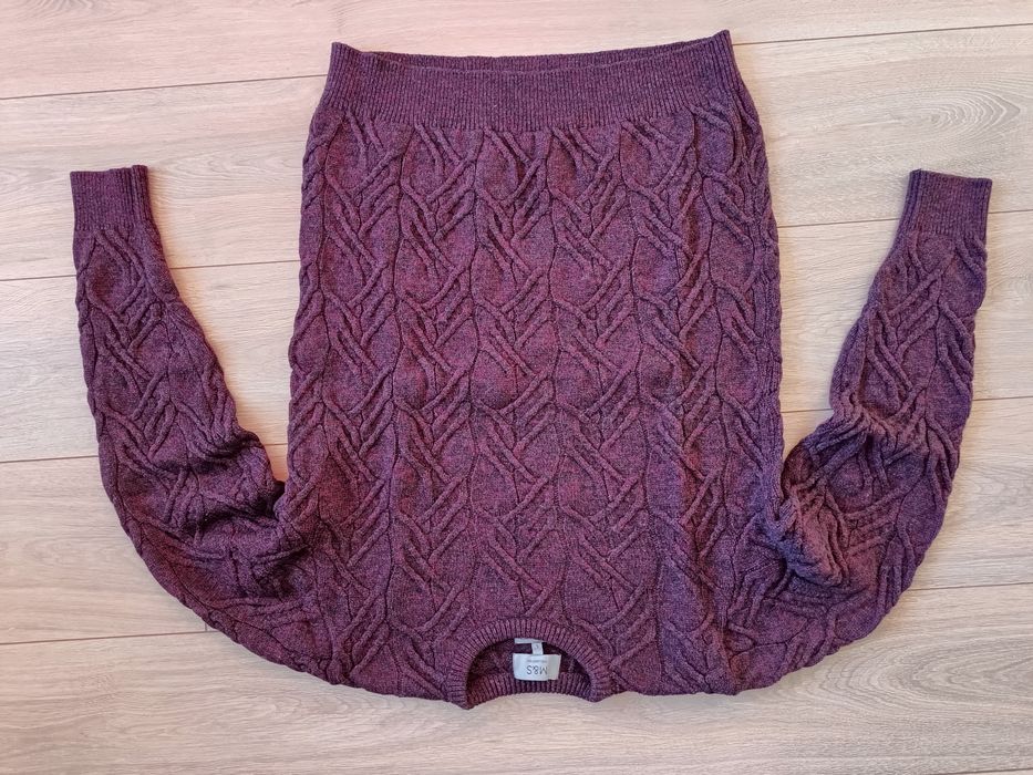 Sweter męski M&S roz. L merino and alpaca bordowy
