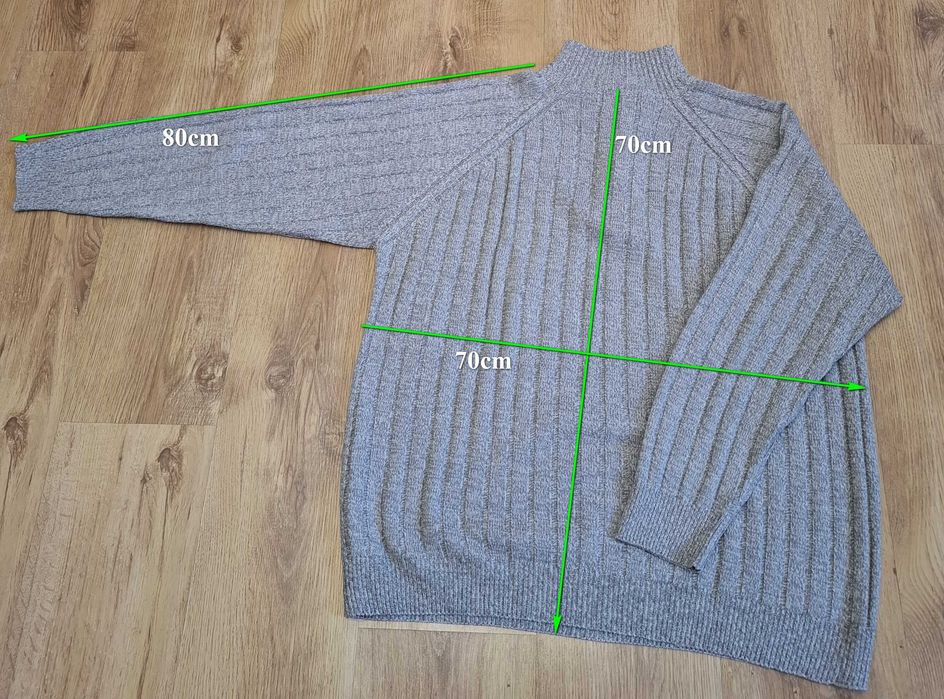 Sweter męski XXL - golf - zapinany na zamek -obwód 140cm