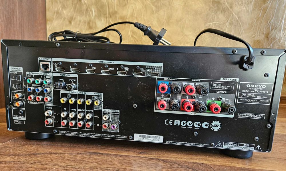 Onkyo TX-NR414 – sieciowy amplituner 5.1 (czarny)