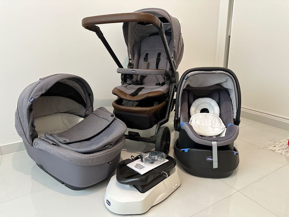 Trio Chicco com máquina de embalar alcofa