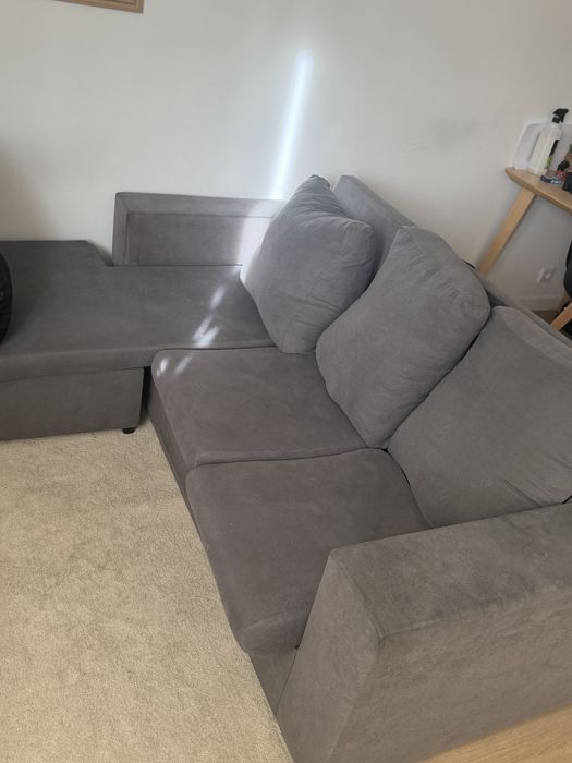 Sofá Long Chaise Cinza