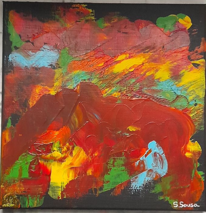 Quadro Tela com tinta acrílica 30x30cm