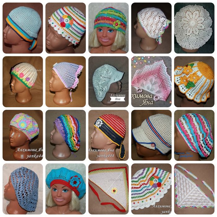 Летние и весенние береты, косынки, шапки, банданы