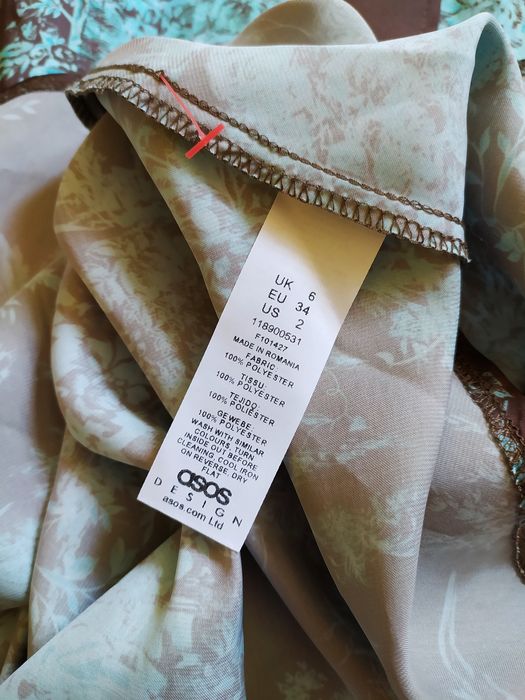 Sukienka ASOS krótka satynowa związywana