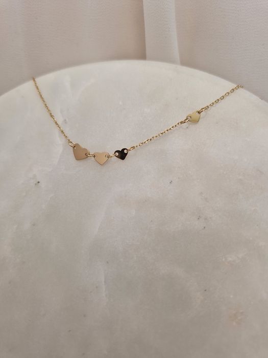 Złota bransoletka stopniowane serca stal chirurgiczna Gloss Gold