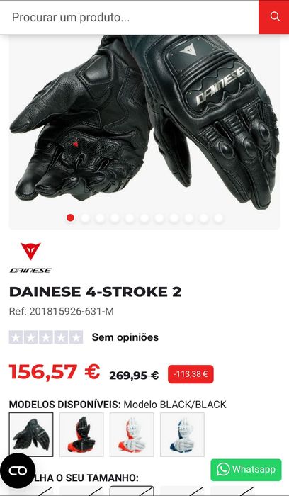 Luvas desportivas tamanho S Dainese 4 stroke 2