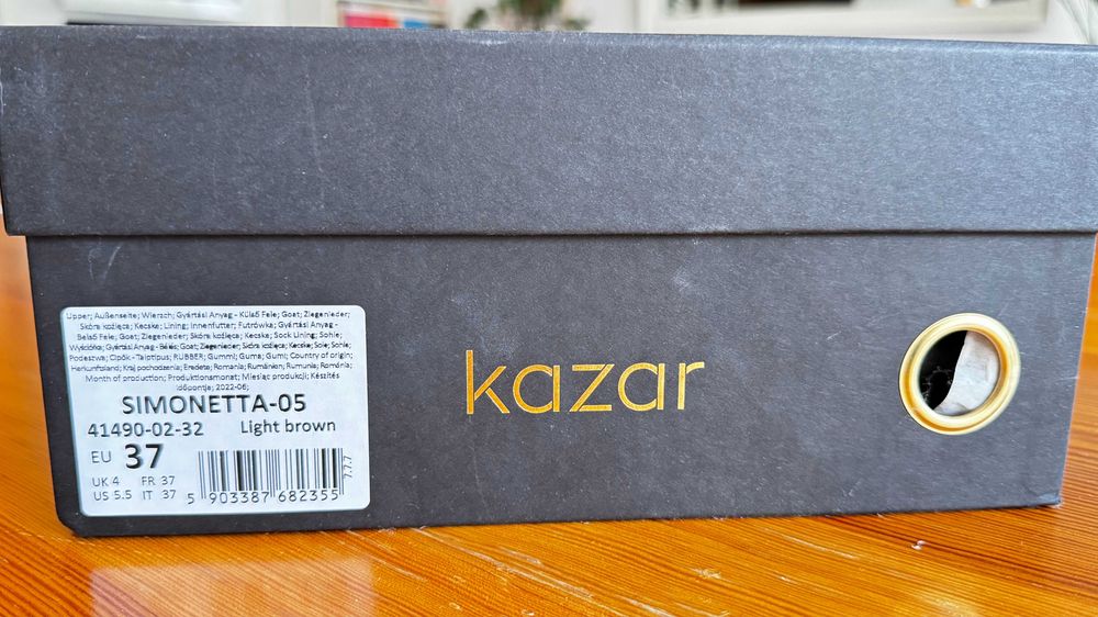 Nowe botki Kazar Simonetta, skóra naturalna, r. 37