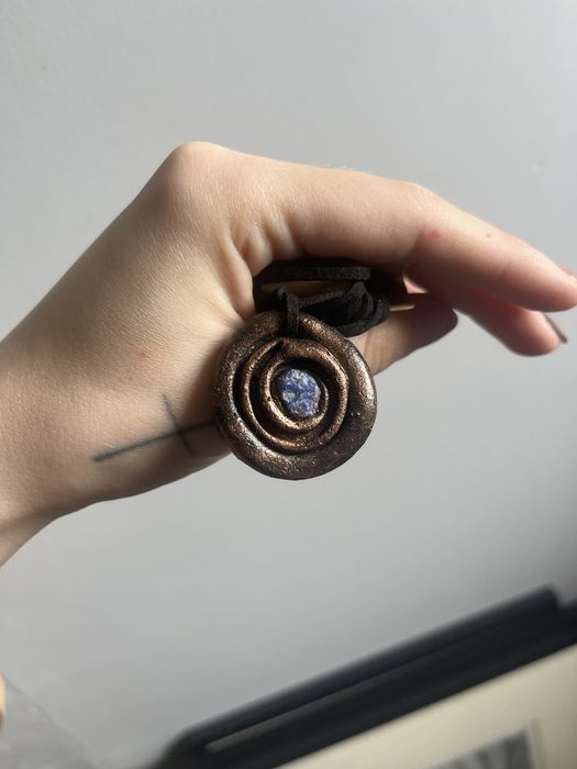 Naszyjnik spirala z lapis lazuli kamien naturalny boho hippie etno witch