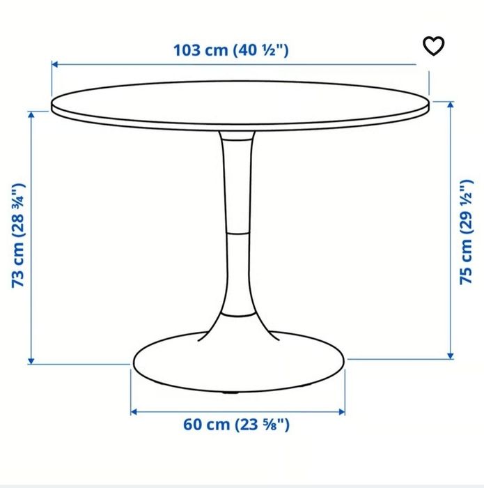 Mesa redonda branca Ikea